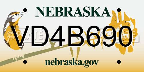 VD4B690 Nebraska License Plate