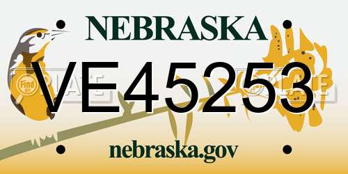 VE45253 Nebraska License Plate
