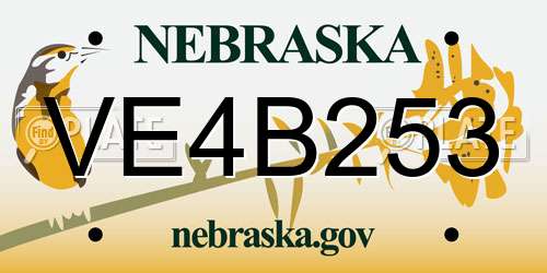 VE4B253 Nebraska License Plate