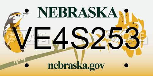 VE4S253 Nebraska License Plate