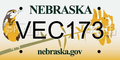 VEC173 Nebraska License Plate
