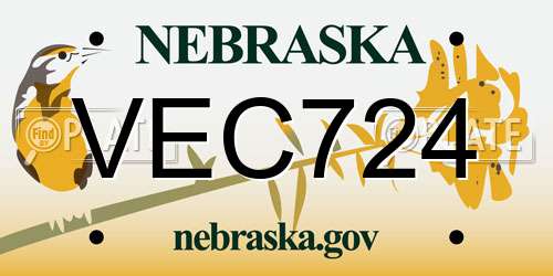VEC724 Nebraska License Plate