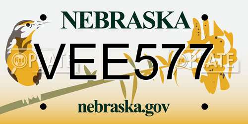 VEE577 Nebraska License Plate