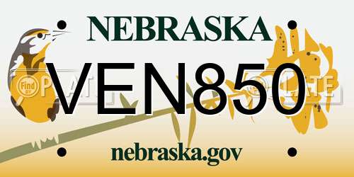 VEN850 Nebraska License Plate
