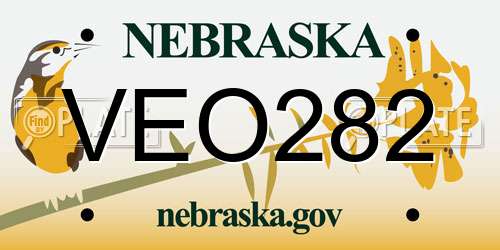 VEO282 Nebraska License Plate