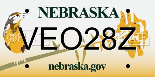 VEO28Z Nebraska License Plate