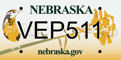 VEP511 Nebraska License Plate