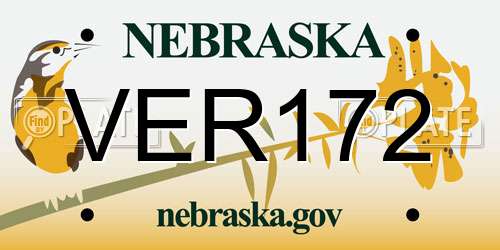 VER172 Nebraska License Plate