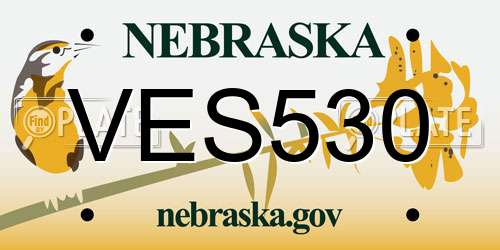 VES530 Nebraska License Plate