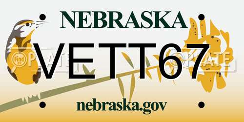 VETT67 Nebraska License Plate