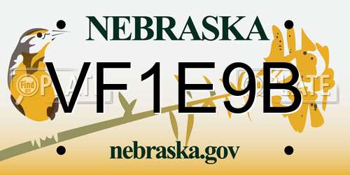 VF1E9B Nebraska License Plate