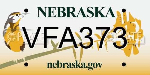 VFA373 Nebraska License Plate