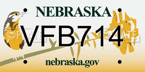 VFB714 Nebraska License Plate
