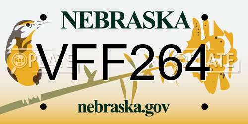 VFF264 Nebraska License Plate