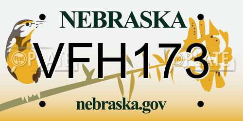 VFH173 Nebraska License Plate