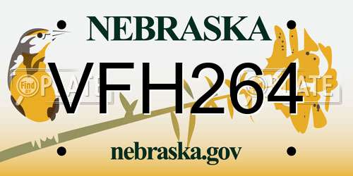 VFH264 Nebraska License Plate