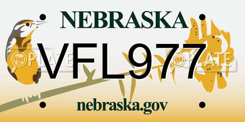 VFL977 Nebraska License Plate