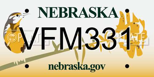 VFM331 Nebraska License Plate