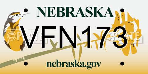 VFN173 Nebraska License Plate