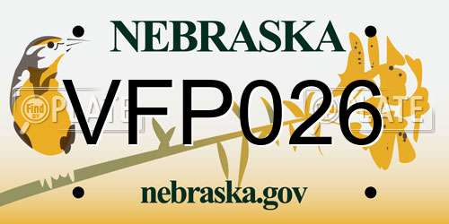 VFP026 Nebraska License Plate