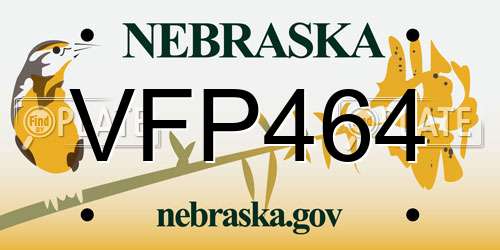 VFP464 Nebraska License Plate