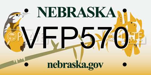 VFP570 Nebraska License Plate