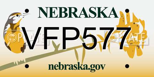 VFP577 Nebraska License Plate
