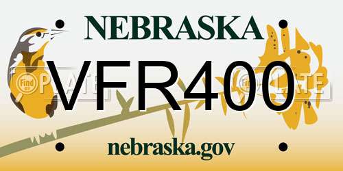 VFR400 Nebraska License Plate