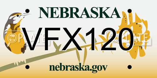 VFX120 Nebraska License Plate