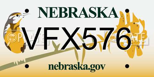 VFX576 Nebraska License Plate