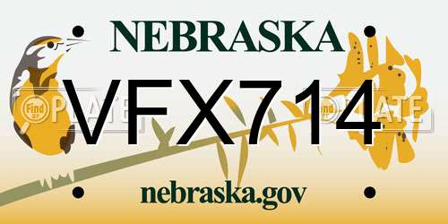 VFX714 Nebraska License Plate