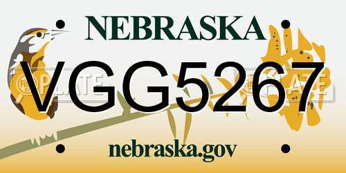 VGG5267 Nebraska License Plate