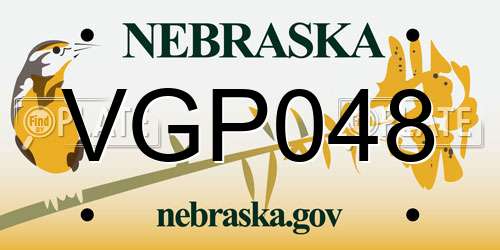 VGP048 Nebraska License Plate
