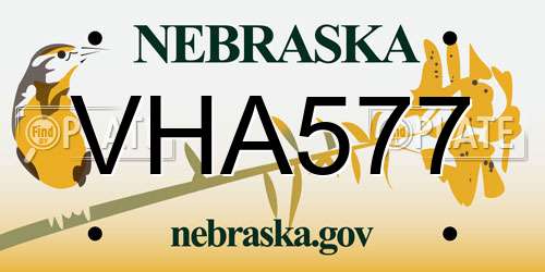 VHA577 Nebraska License Plate