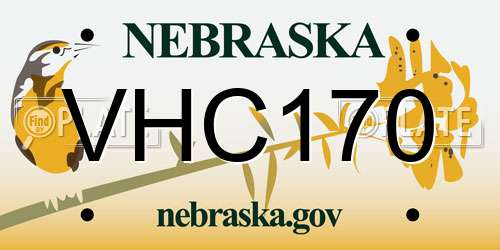 VHC170 Nebraska License Plate