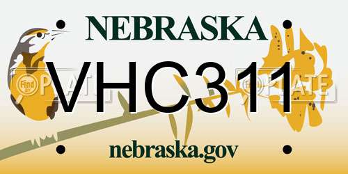VHC311 Nebraska License Plate