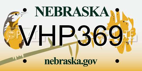 VHP369 Nebraska License Plate