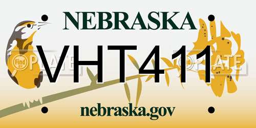 VHT411 Nebraska License Plate