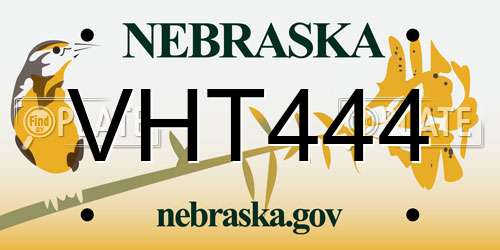 VHT444 Nebraska License Plate