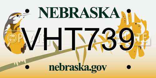 VHT739 Nebraska License Plate