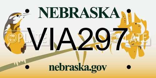 VIA297 Nebraska License Plate