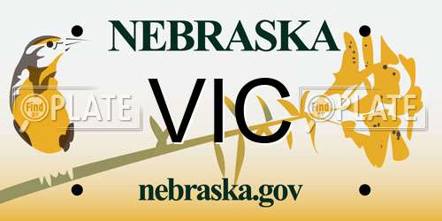 VIC Nebraska License Plate