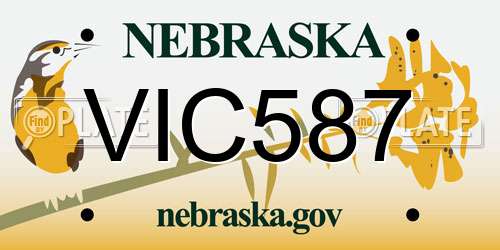 VIC587 Nebraska License Plate