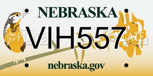 VIH557 Nebraska License Plate