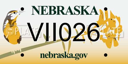 VII026 Nebraska License Plate