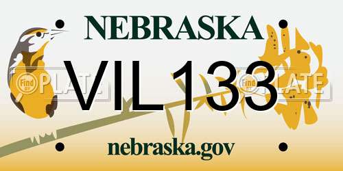 VIL133 Nebraska License Plate