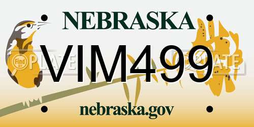 VIM499 Nebraska License Plate