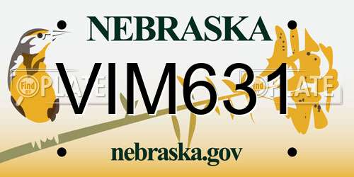 VIM631 Nebraska License Plate