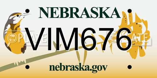 VIM676 Nebraska License Plate