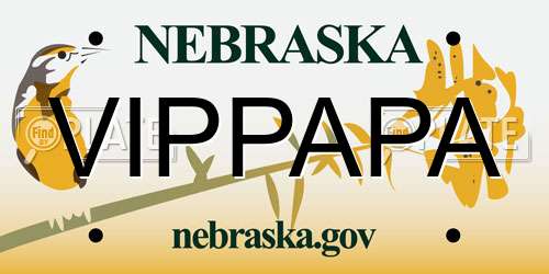 VIPPAPA Nebraska License Plate
